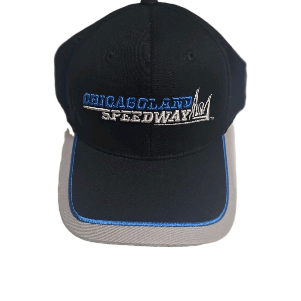NASCAR Chicagoland Speedway Hat Cap Black & Blue Motorsports Racing New Racing